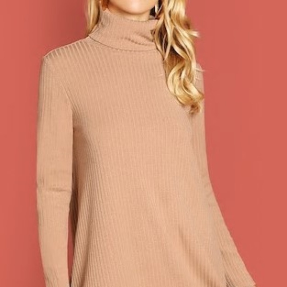 High Neck Solid Dress